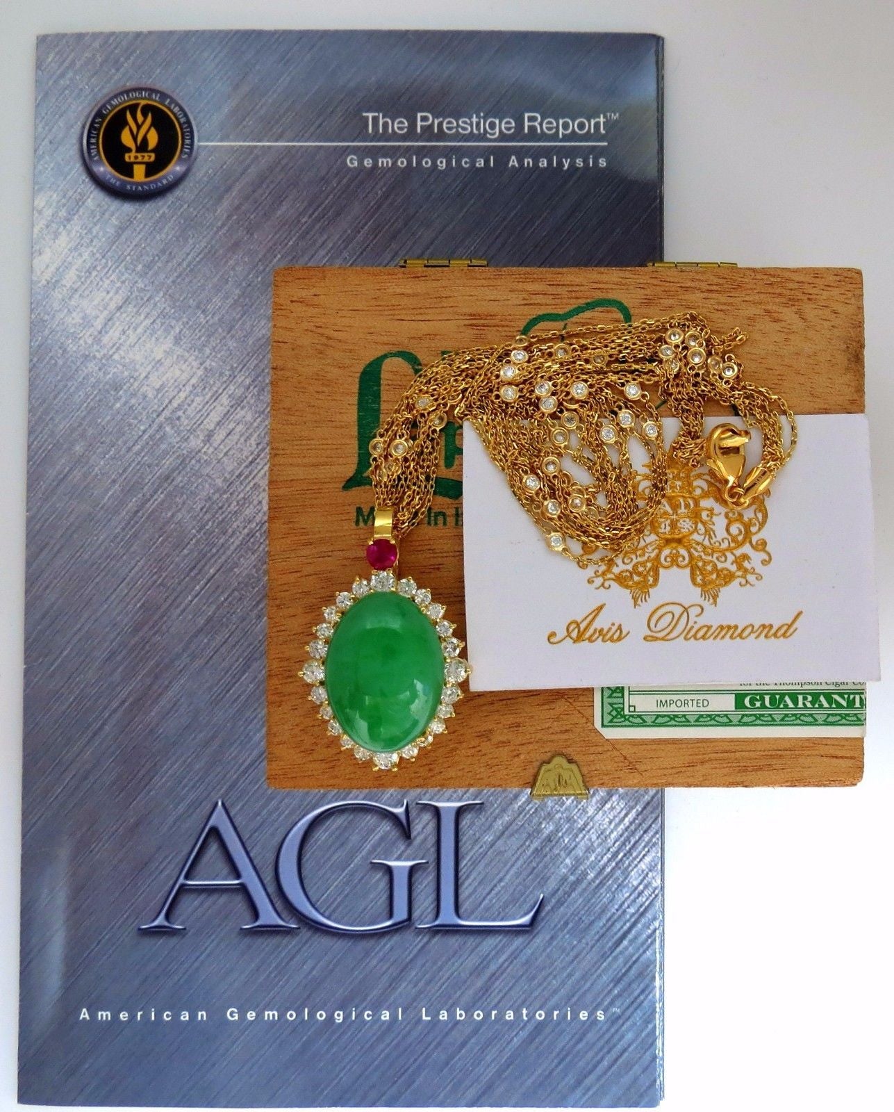 48.62ct AGL Certified Natural Jade Diamond Necklace – Elegant Jewelry for Weddings, Parties & Special Occasions