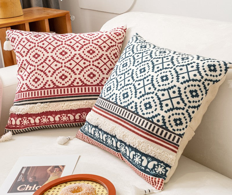 Modern Square Pillow Covers - Decorative Throw Pillows for Couch, Sofa & Bedroom - Boho Chic & Oriental Design Home Decor - Perfect for Living Room, Bedroom & Dorm Styling