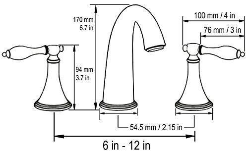 Brushed Nickel Bathroom Sink Faucet - Wide Spread 8