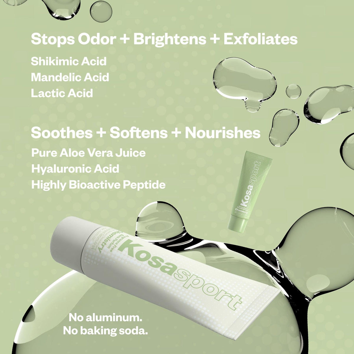 Best AHA Serum Deodorant for Sensitive Skin - Fragrance Free, Natural & Gentle Formula - Perfect for Daily Use, Gym & Active Lifestyle