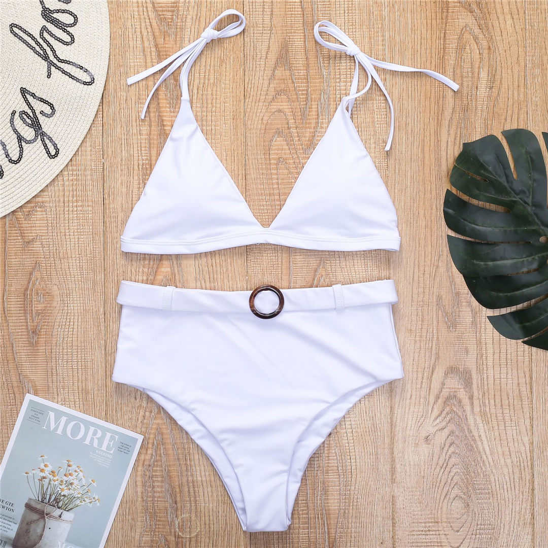 **2024 Women's High Waist Bikini Set - 4 Colors Two Piece Swimsuit with Adjustable Belt | Sexy Bathing Suit for Beach, Pool & Vacation | Plus Size Swimwear V2359**