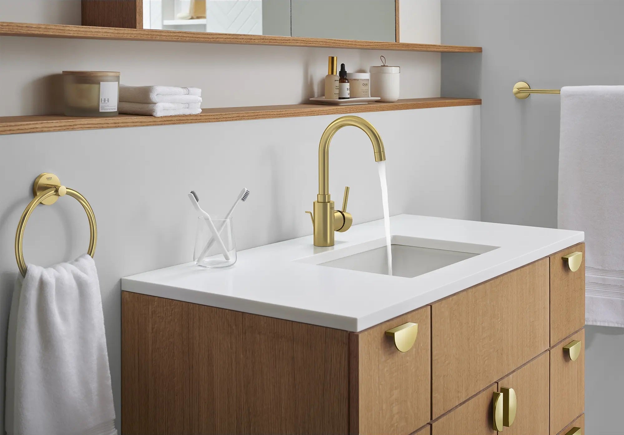 GROHE Concetto™ Single Hole Bathroom Faucet - 1.2 GPM Water-Saving Design, L Size for Modern Vanities | Perfect for Small Bathrooms & Powder Rooms