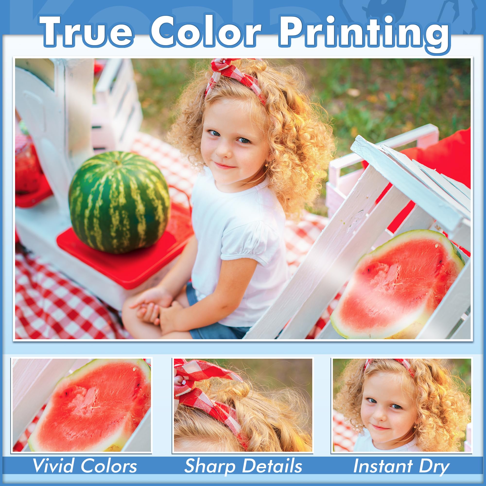 Koala Ultra Premium 8x10 Inch Glossy Photo Paper - 50 Sheets Water Resistant Inkjet Printer Paper (72lb) for Professional Photos, Home Printing & Scrapbooking