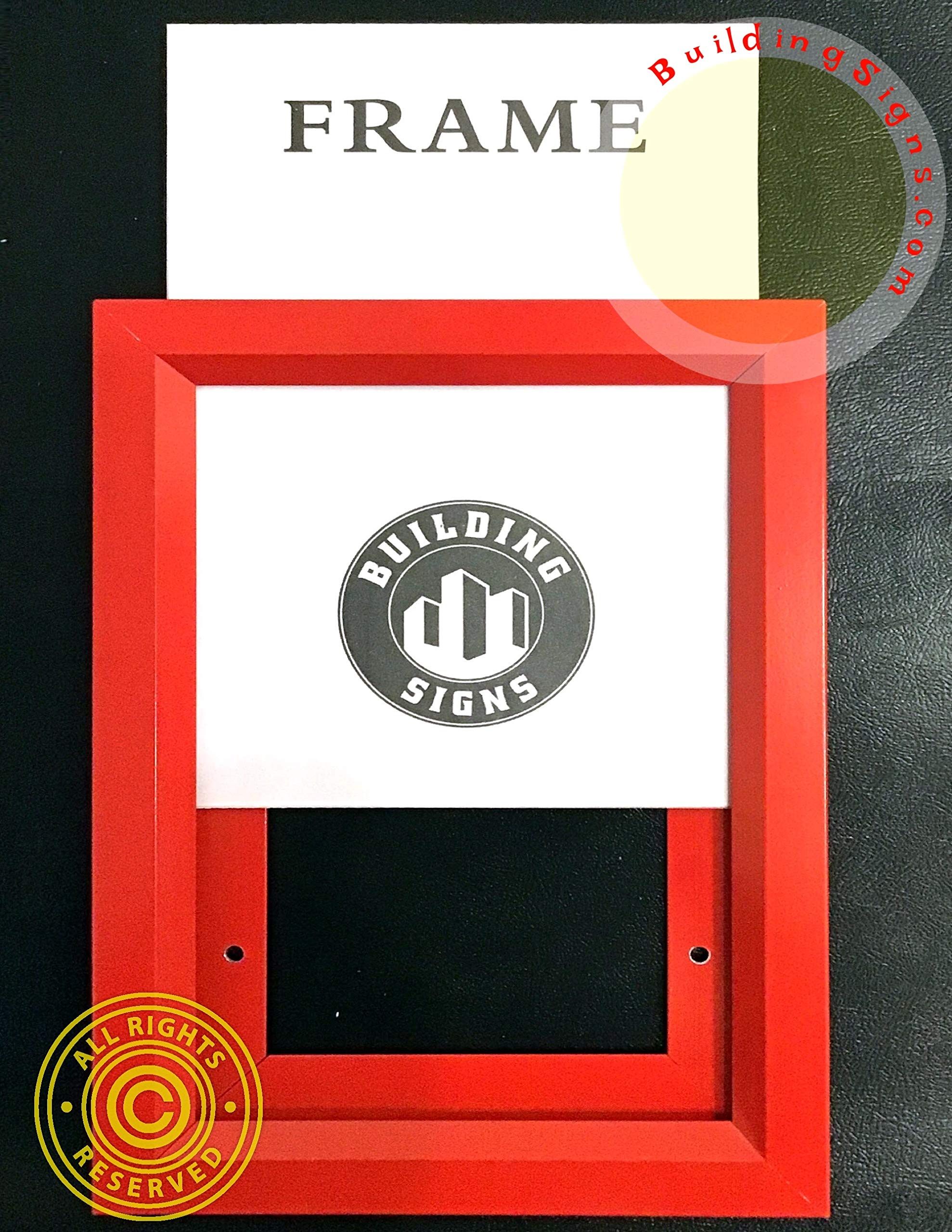 Premium Heavy Duty 8.5x11 Inch Red Poster Frame with Slide-in Design - Perfect for Wall Art, Photos, Certificates & Office Decor