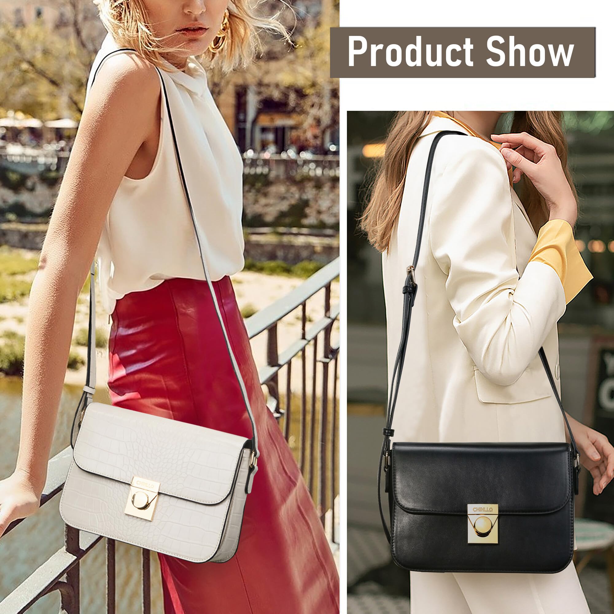 Women's PU Leather Crossbody Bag with Triple Pockets - Stylish Shoulder Satchel Purse for Work, Travel & Evening Events | Durable Messenger Bag with Flap Closure