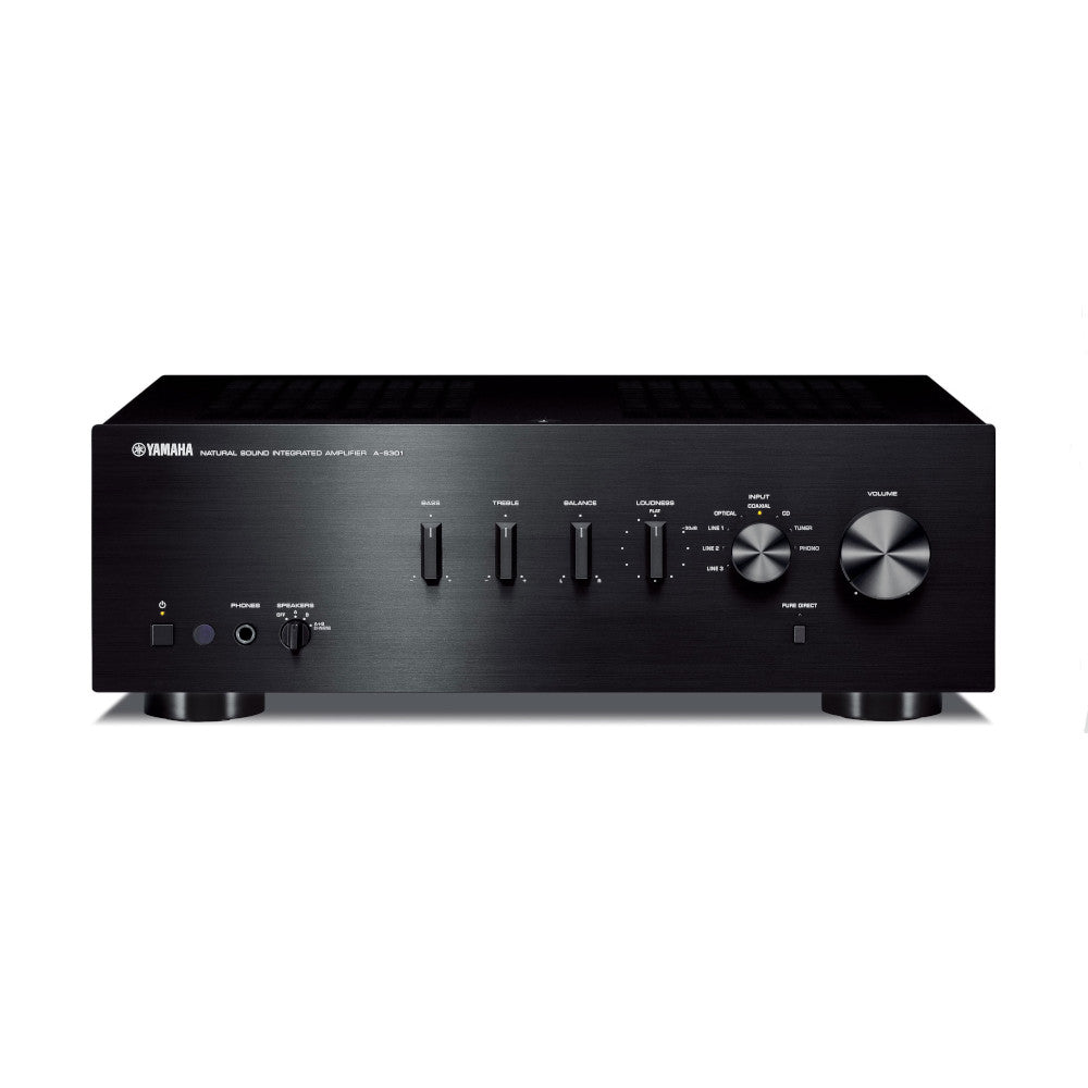 Yamaha A-S301 Stereo Integrated Amplifier - Hi-Fi Audio Receiver with Bluetooth, 60W x 2 Channels, Phono Input - Perfect for Home Theater, Music Streaming & Vinyl Record Setup