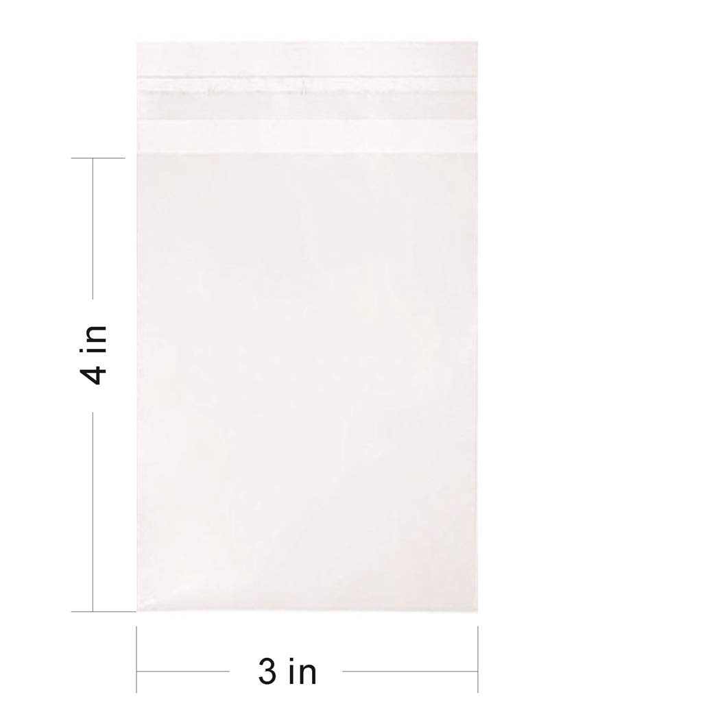 100 Pack 3x4 Inch Small Crystal Clear Resealable Cellophane Bags - Self Protective Cello Bags for Candy, Cookies, Cards | Perfect for Party Favors, Wedding Treats & Gift Packaging