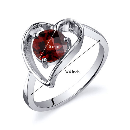 Garnet Round Cut Sterling Silver Ring Size 8 - Elegant Birthstone Jewelry for Women, Perfect for Valentine's Day, Anniversary & Everyday Wear