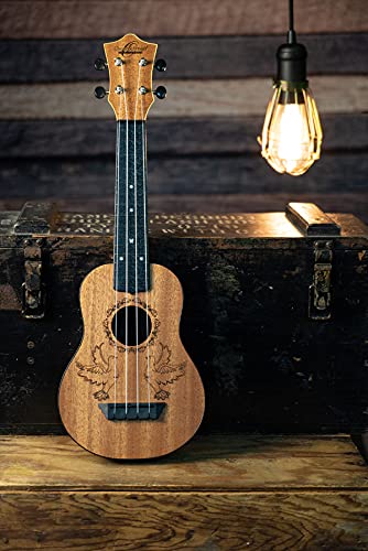 Oscar Schmidt 4-String Concert Ukulele - Right Handed Acoustic Ukelele for Beginners & Adults - Perfect for Beach, Camping & Hawaiian Music Performances