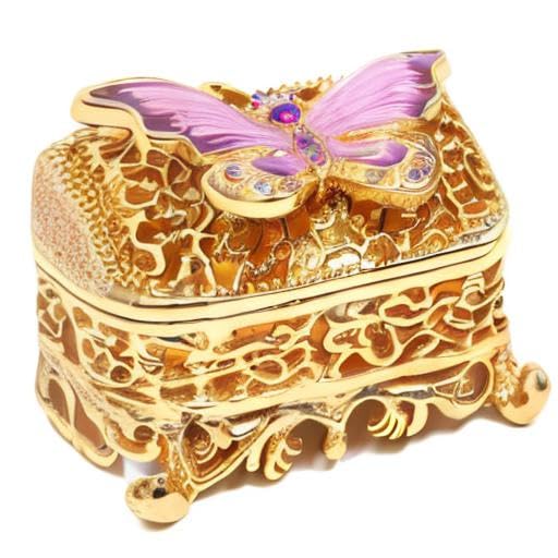 QIFU Hand Painted Butterfly Jewelry Box - Enameled Hinged Trinket Box for Rings & Necklaces | Unique Gift for Women, Mom, Wife | Perfect for Birthday, Anniversary & Valentine's Day