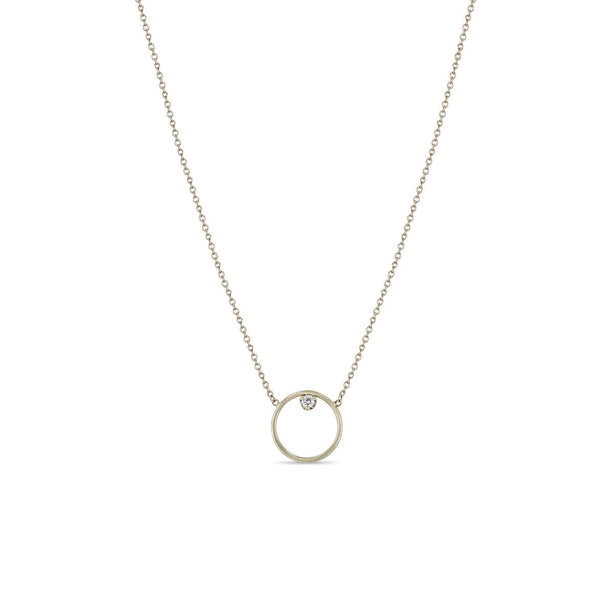 14K Gold Circle Prong Diamond Necklace for Women - Dainty Minimalist Pendant Jewelry Gift for Anniversary, Birthday & Valentine's Day - Perfect for Everyday Wear & Special Occasions