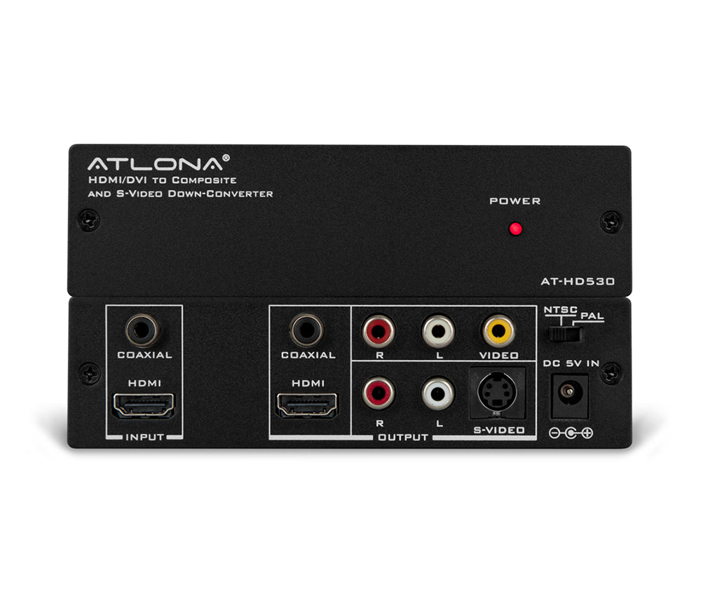 Atlona AT-HD530 HDMI to Composite & S-Video Converter - Convert HDMI/DVI to Analog for Home Theater, Gaming & Legacy AV Systems