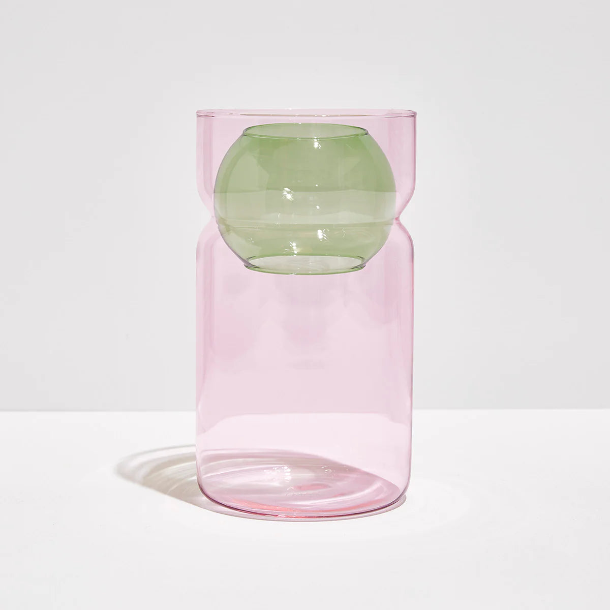 Elegant Pink and Green Balance Vase - Modern Home Decor for Living Room, Bedroom, or Office Centerpiece