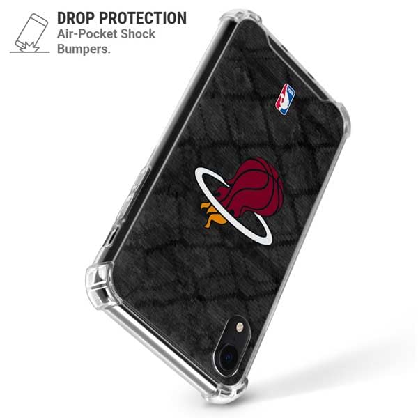 Official NBA Miami Heat Dark Rust Design Clear Phone Case for iPhone XR - Durable Protective Cover with Slim Fit, Anti-Scratch & Shock Absorption - Perfect for Basketball Fans, Sports Enthusiasts & Everyday Use