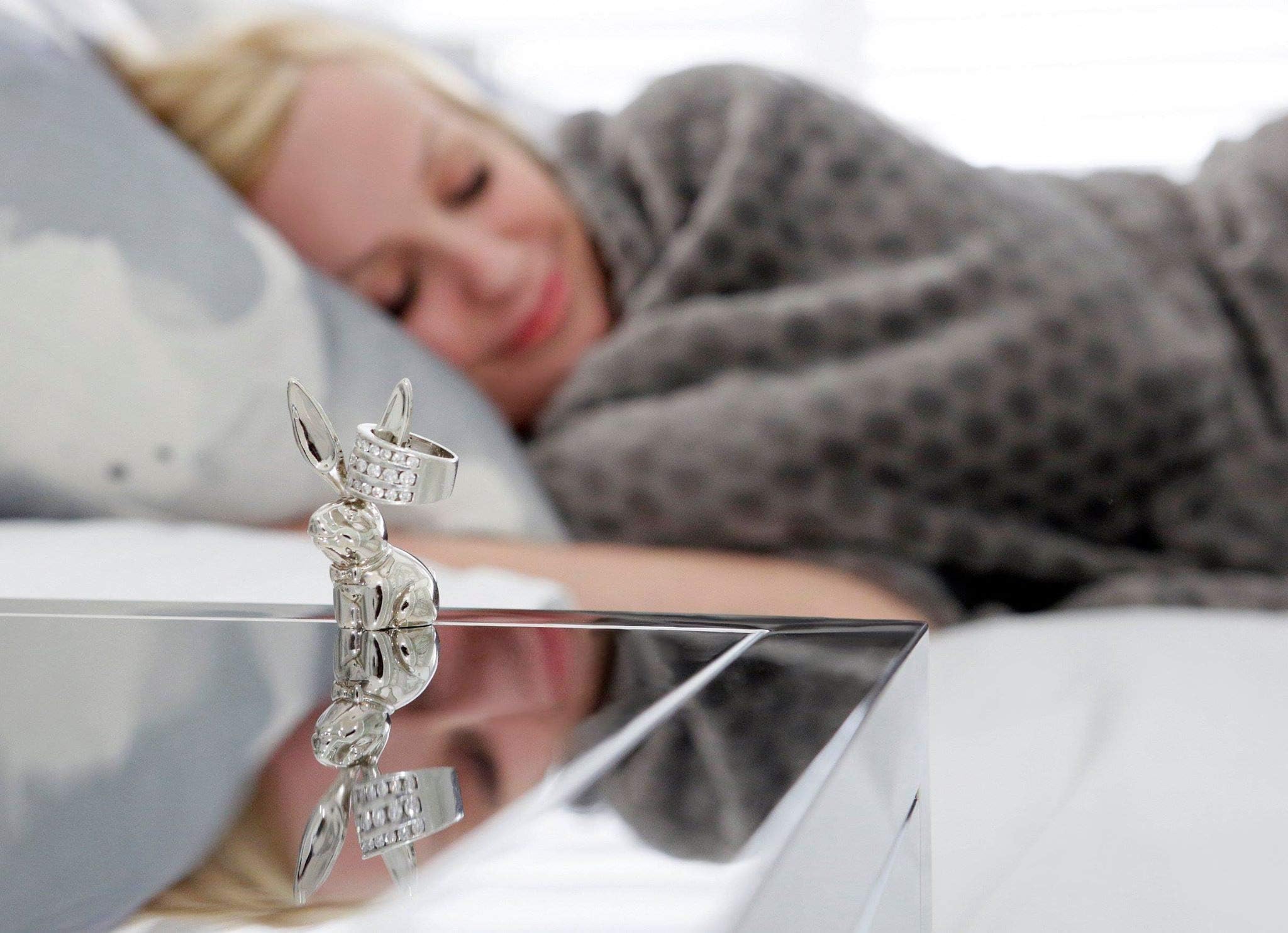 Bunny Ring Holder - Elegant Chrome Jewelry Organizer for Rings, Earrings & Small Accessories | Perfect for Bathroom Countertop, Dresser, and Vanity Display