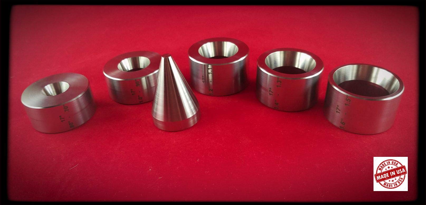 17-Piece Folding/Reduction Die Set with Stainless Steel Stabilizer Cone - Perfect for Jewelry Making, Metal Stamping, and DIY Craft Projects