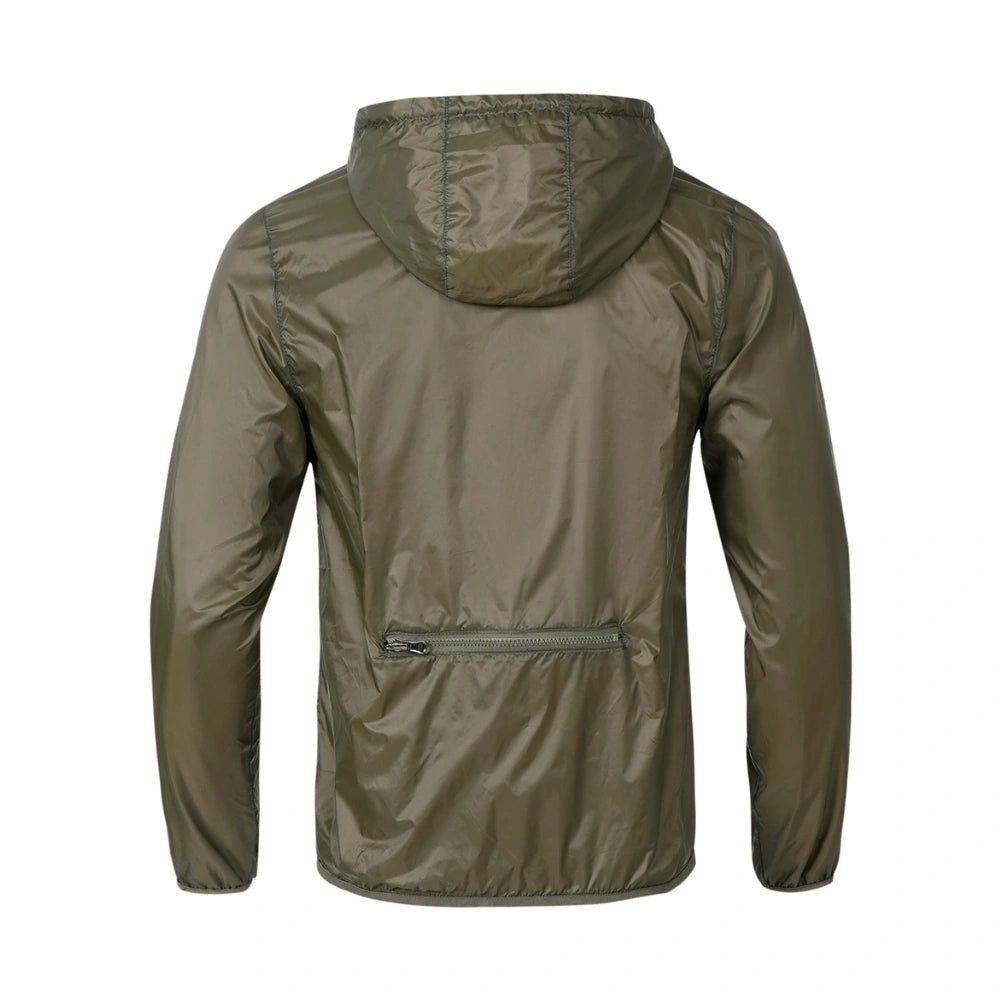 Lightweight Men's Packable Full Zip Windbreaker Jacket - Water-Resistant & Breathable for Outdoor Hiking, Running, and Travel