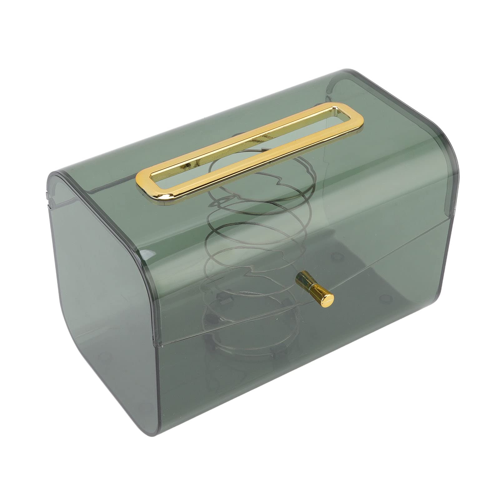 Spring-Loaded Tissue Box Cover - Soft Edges, Drop-Proof, Transparent Design for Office, Kitchen & Living Room | Perfect for Desktops, Countertops & Home Decor