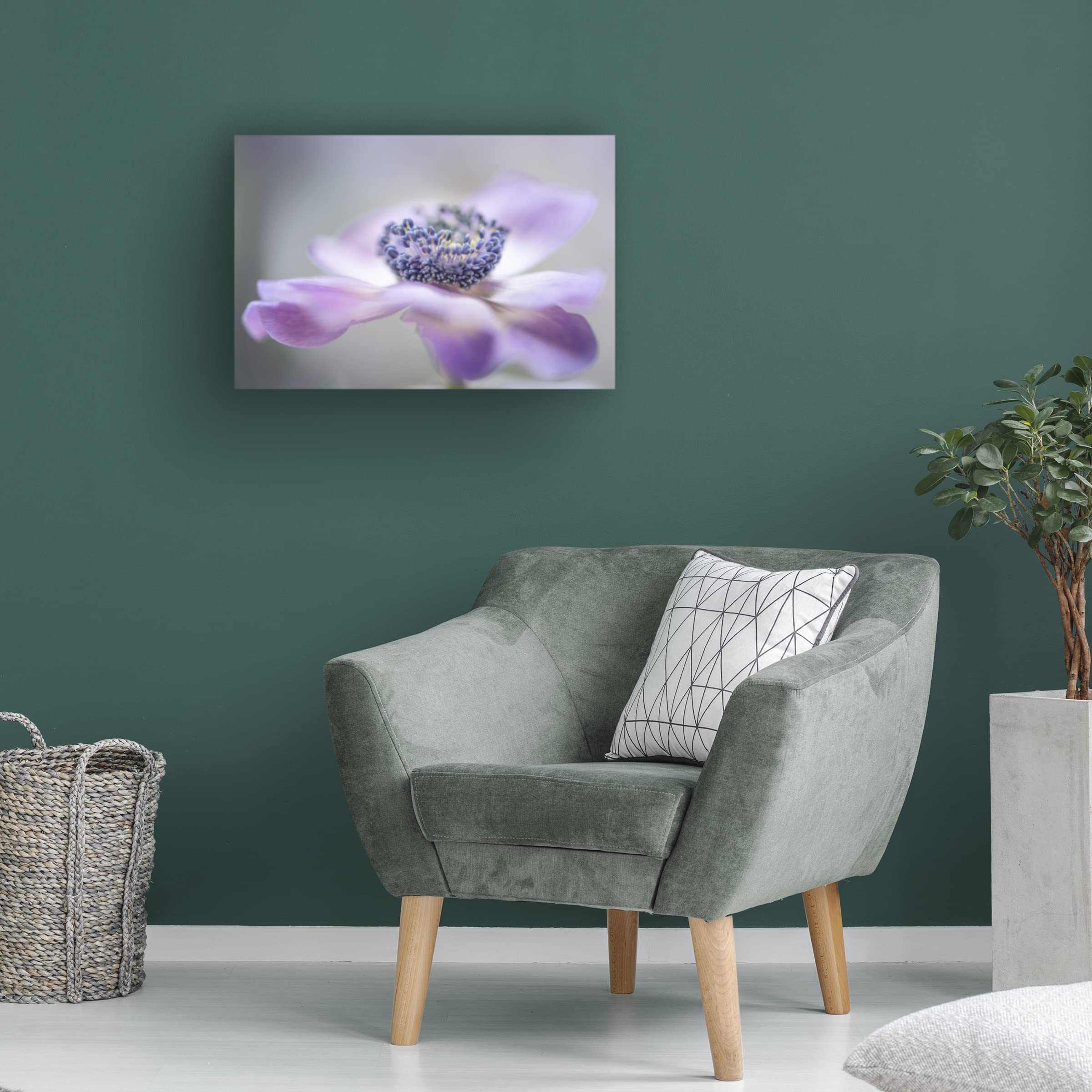 Trademark Fine Art 'Purple Flower' Canvas Wall Art by Keren Or - Elegant Floral Painting for Living Room, Bedroom & Office Decor
