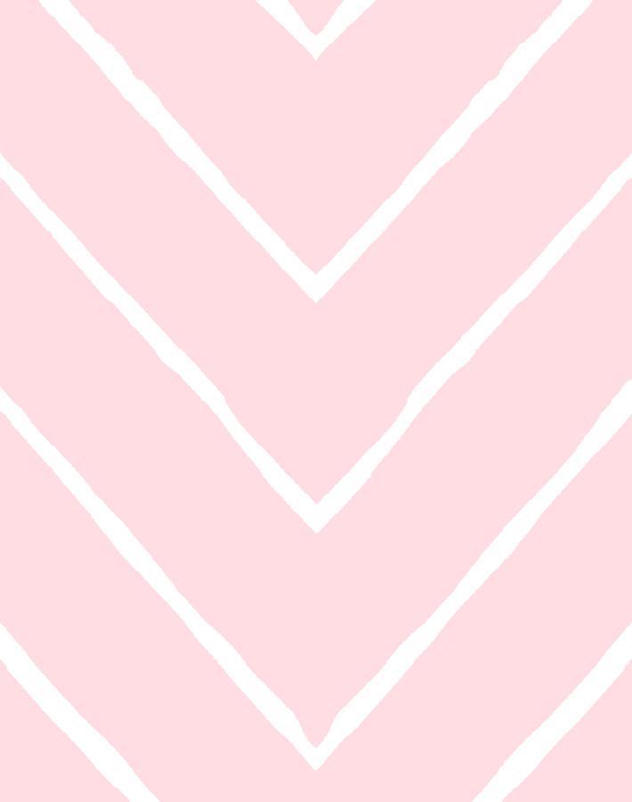 Frances Chevron Pink Wallpaper by Wallshoppe - Modern Geometric Peel & Stick Wallpaper for Bedroom, Nursery, or Home Office Decor