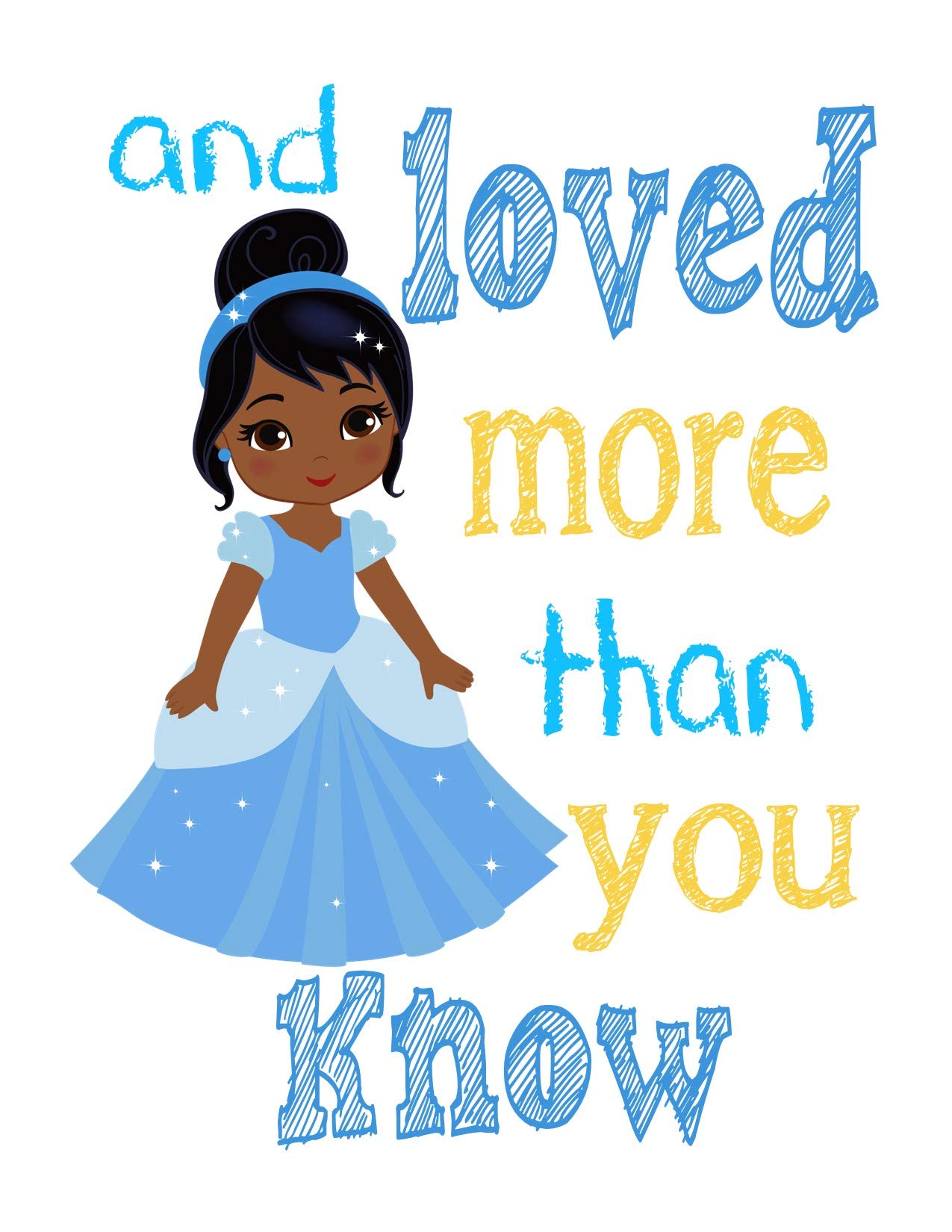 African American Princess Nursery Decor - 4 Motivational Prints for Girls' Room