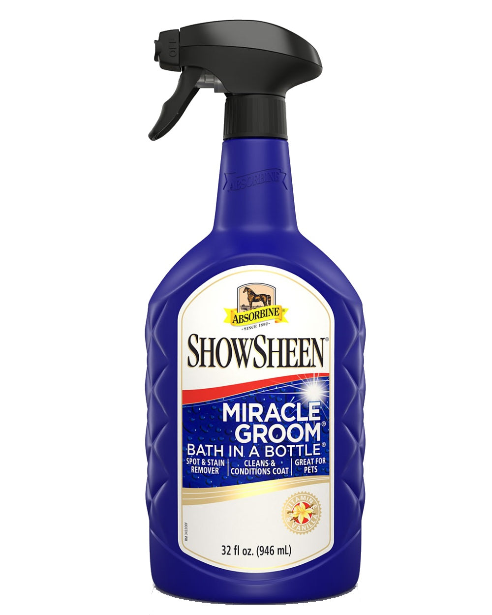 Absorbine Showsheen Miracle Groom - Horse Detangling & Shine Spray for Show-Ready Coats | Perfect for Competition, Grooming & Daily Care