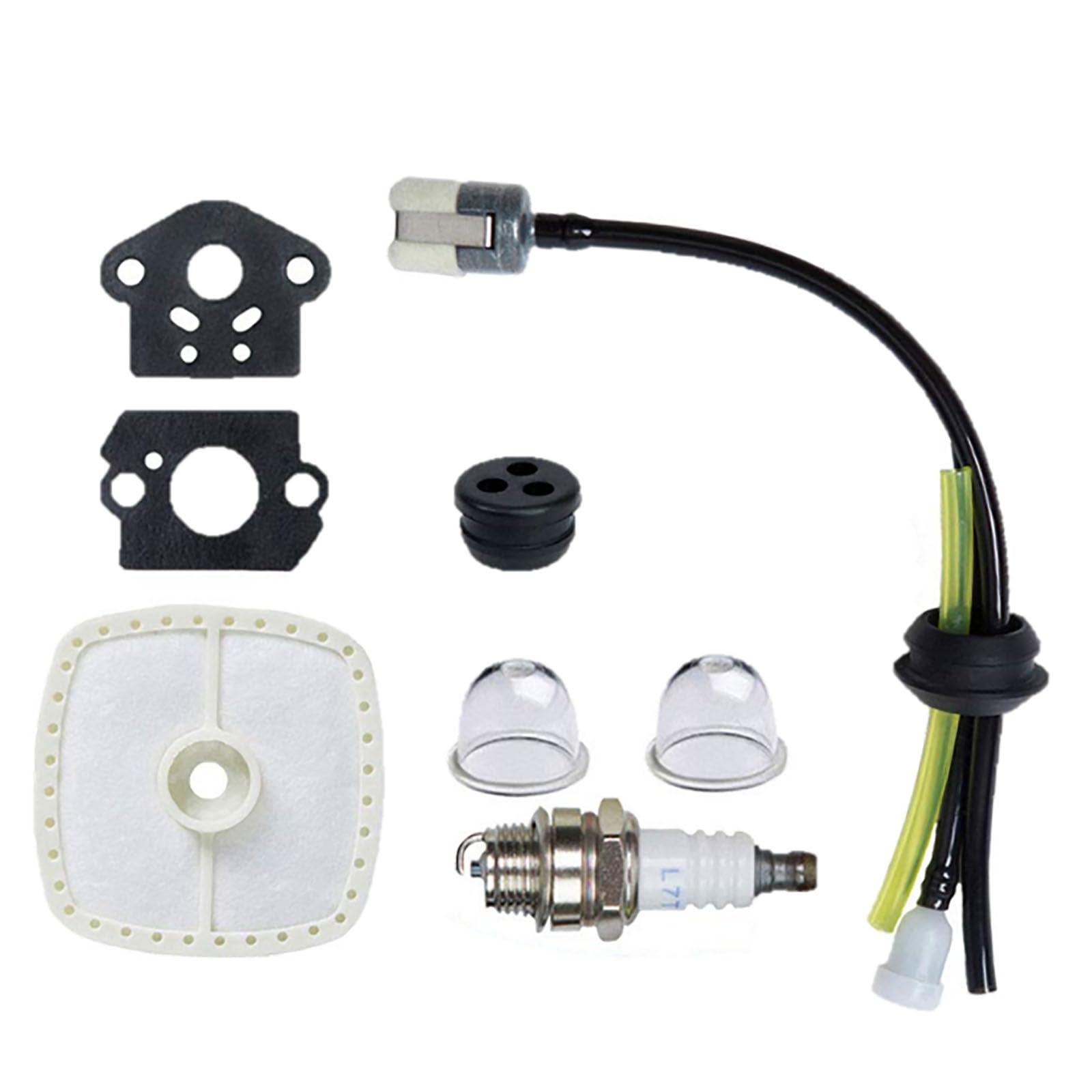 SRM-210 GT-200R Carburetor Kit with Spark Plug, Primer Bulb & Air Filter - Compatible with Echo SRM-230 HC-150 PE-200 PPF-210 PAS-230 - Perfect for Weed Eater, String Trimmer, Hedge Trimmer & Lawn Edger Maintenance & Repair