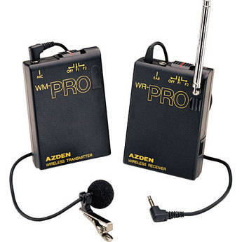 Azden WLX PRO VHF Wireless Lavalier Microphone System with WR PRO Receiver & WLT PRO Transmitter - Professional Camera Mountable Mic for Filmmaking, Interviews, and Live Streaming