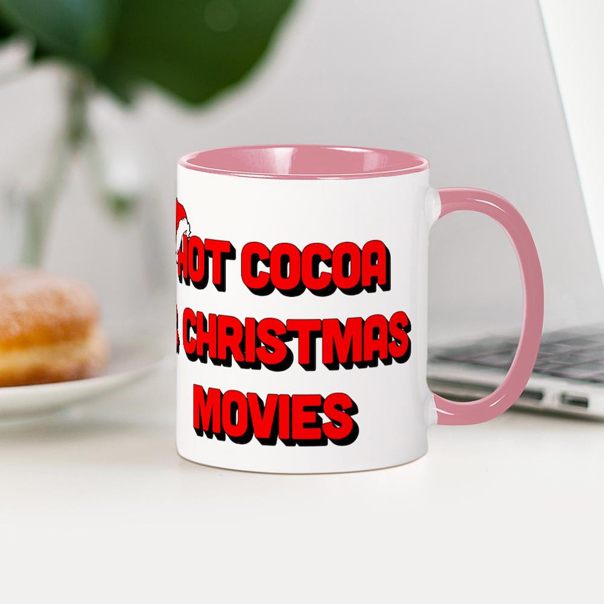 Hot Cocoa & Christmas Movies 11 oz Ceramic Coffee Mug - Perfect for Holiday Gifts, Cozy Movie Nights & Winter Warmth