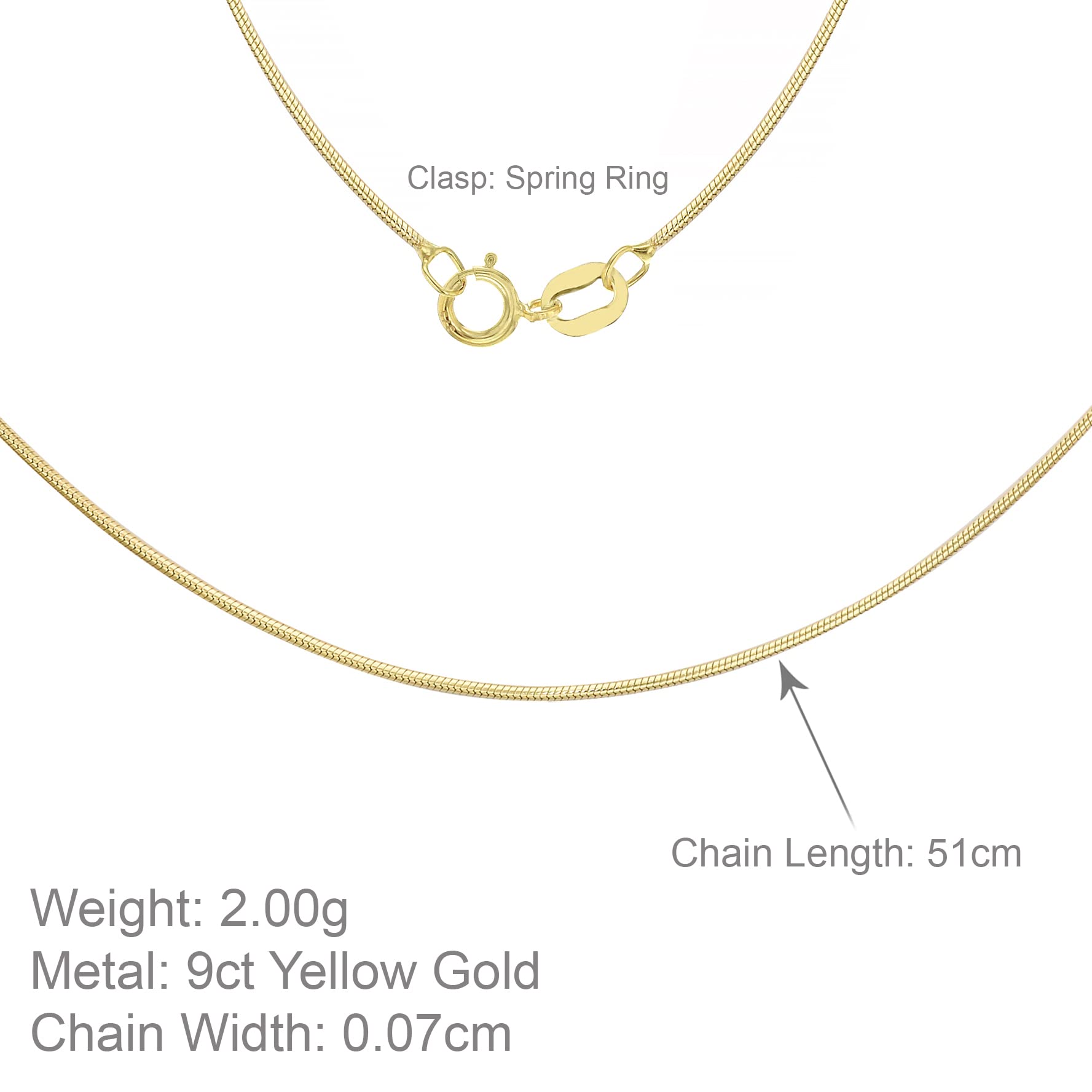 Carissima 14K Gold Snake Chain Necklace for Women - Elegant & Dainty Jewelry Gift for Her, Perfect for Parties, Weddings & Everyday Wear