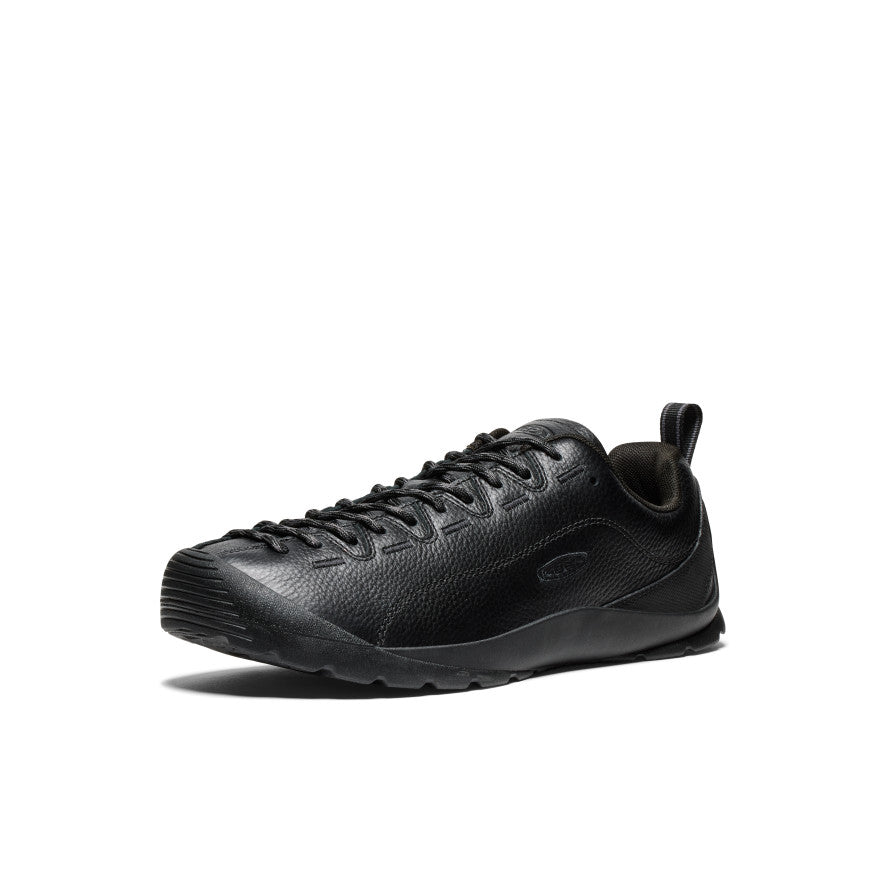 Men's Jasper Sneakers - Black Smooth Leather Casual Shoes for Walking, Running & Everyday Wear