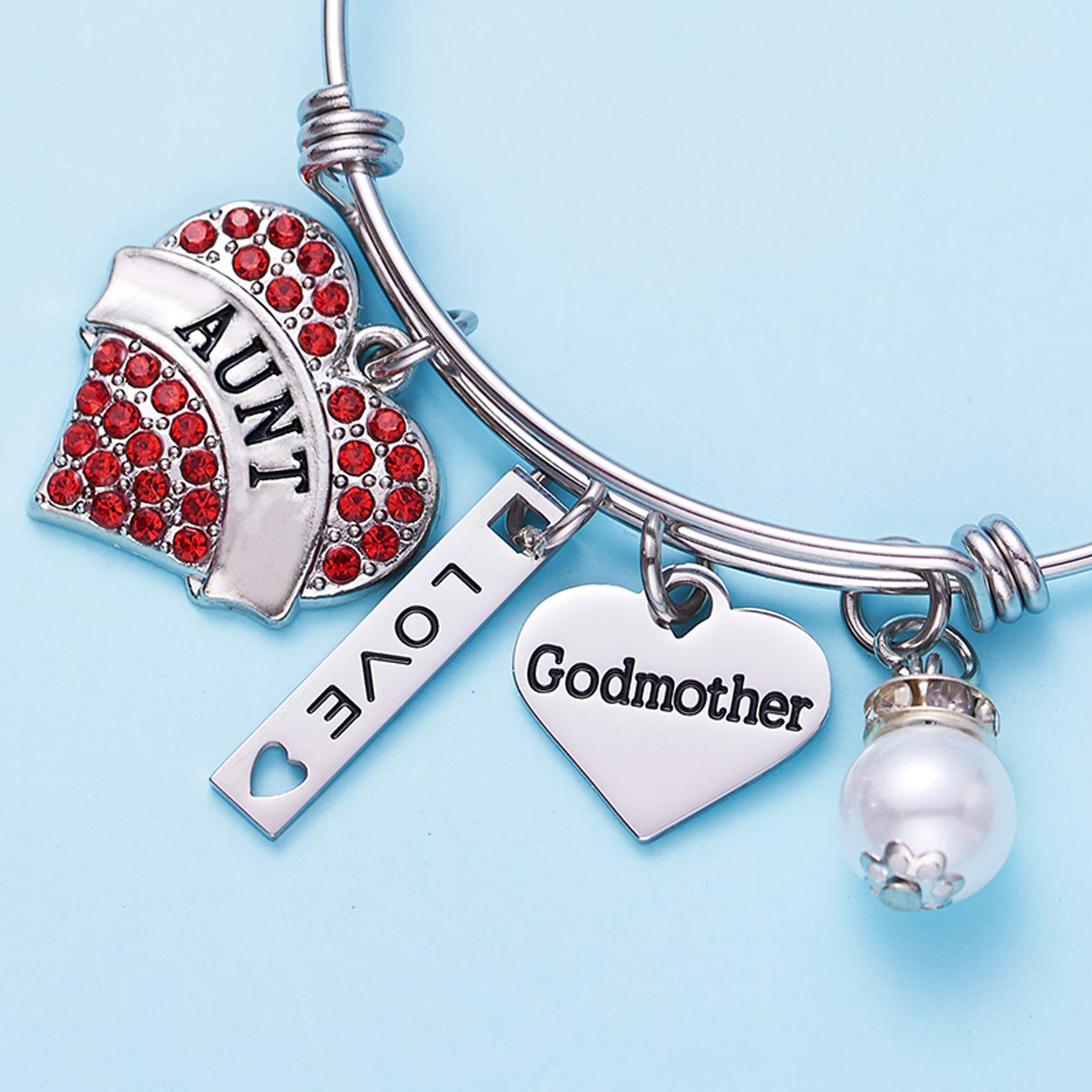 LParkin Godmother Bracelet - Meaningful Proposal Gift for Godmothers from Godchild, Baptism Jewelry for Women - Perfect for Christenings, Baby Showers & Special Occasions