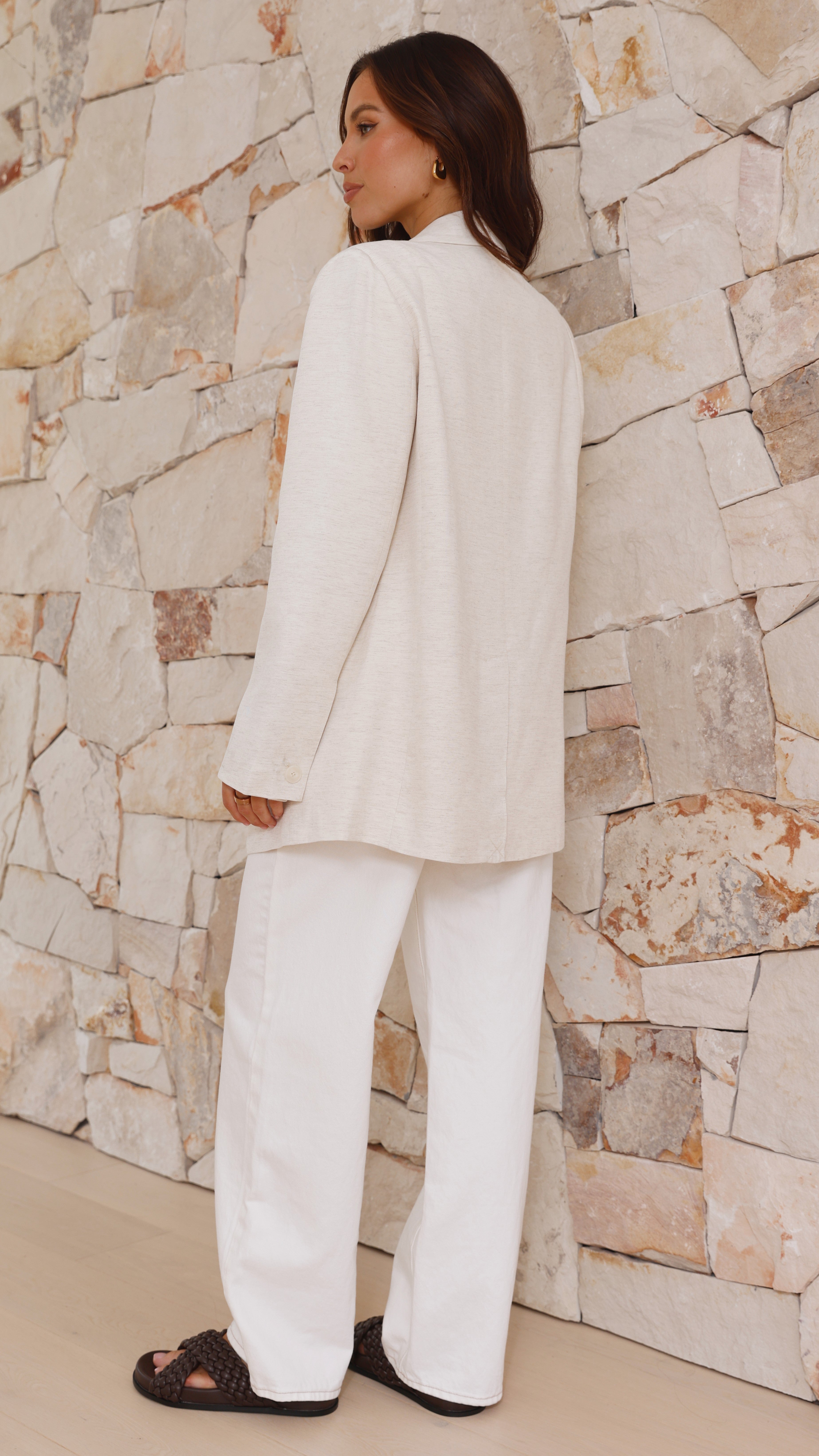 Koda Blazer for Women - Classic Bone Color Slim Fit Office Blazer Jacket - Perfect for Business Meetings, Workwear & Professional Outfits