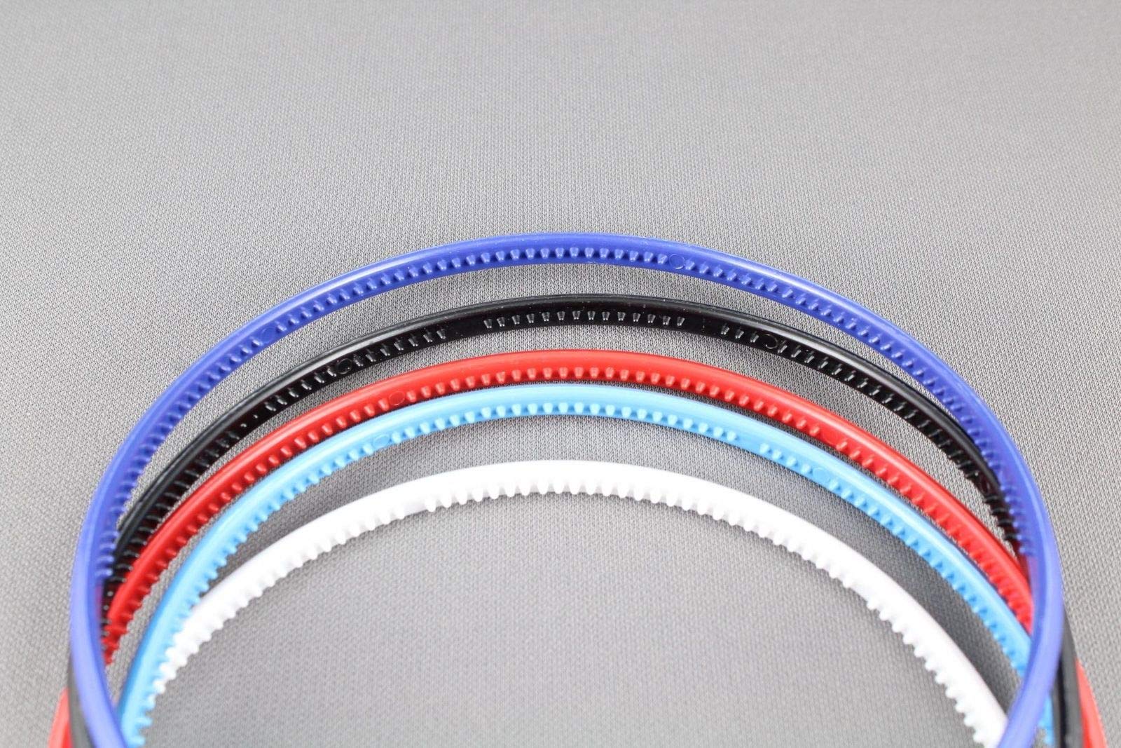 5-Pack Thin Skinny Narrow Grip Headbands for Women - Black, Blue, Red, Aqua Plastic Hair Accessories | Perfect for Sports, Workouts, Yoga and Everyday Use