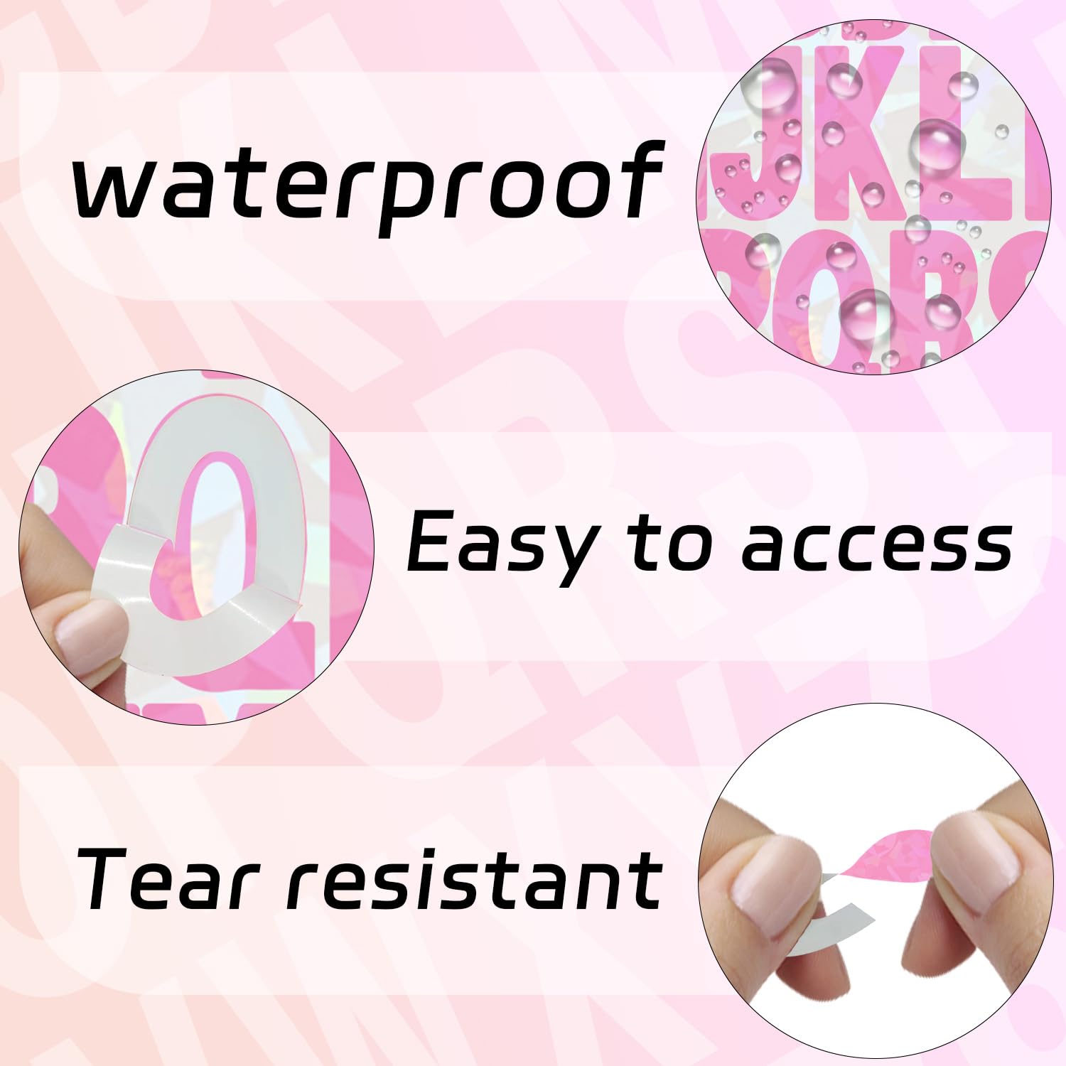 Pink Self-Adhesive Vinyl Alphabet Letter Stickers - 2 Inch, 8 Sheets - Perfect for Mailbox Numbers, DIY Arts & Crafts, Outdoor Signs, Posters, Doors, Cars & Trucks - Waterproof & Durable for Indoor & Outdoor Use
