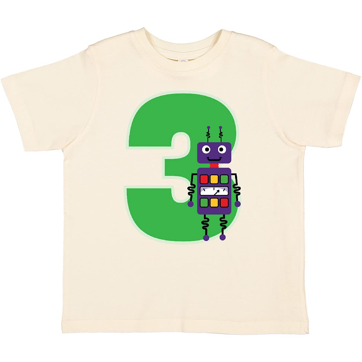 Inktastic 3rd Birthday Robot Boys Robotics Toddler T-Shirt | Cute Robot Design for Toddler Boys Birthday Party & Playtime