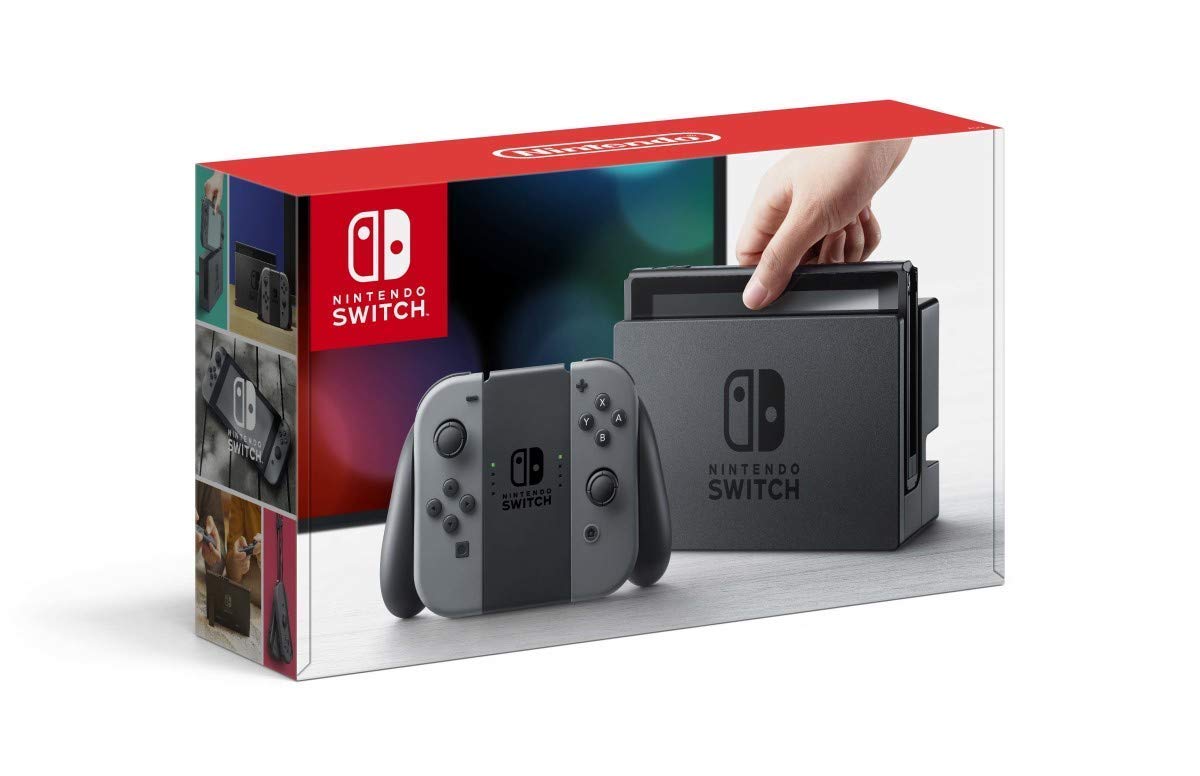 Nintendo Switch Console with Gray Joy-Con (Renewed) - Portable Gaming System for Home, Travel & Multiplayer Fun
