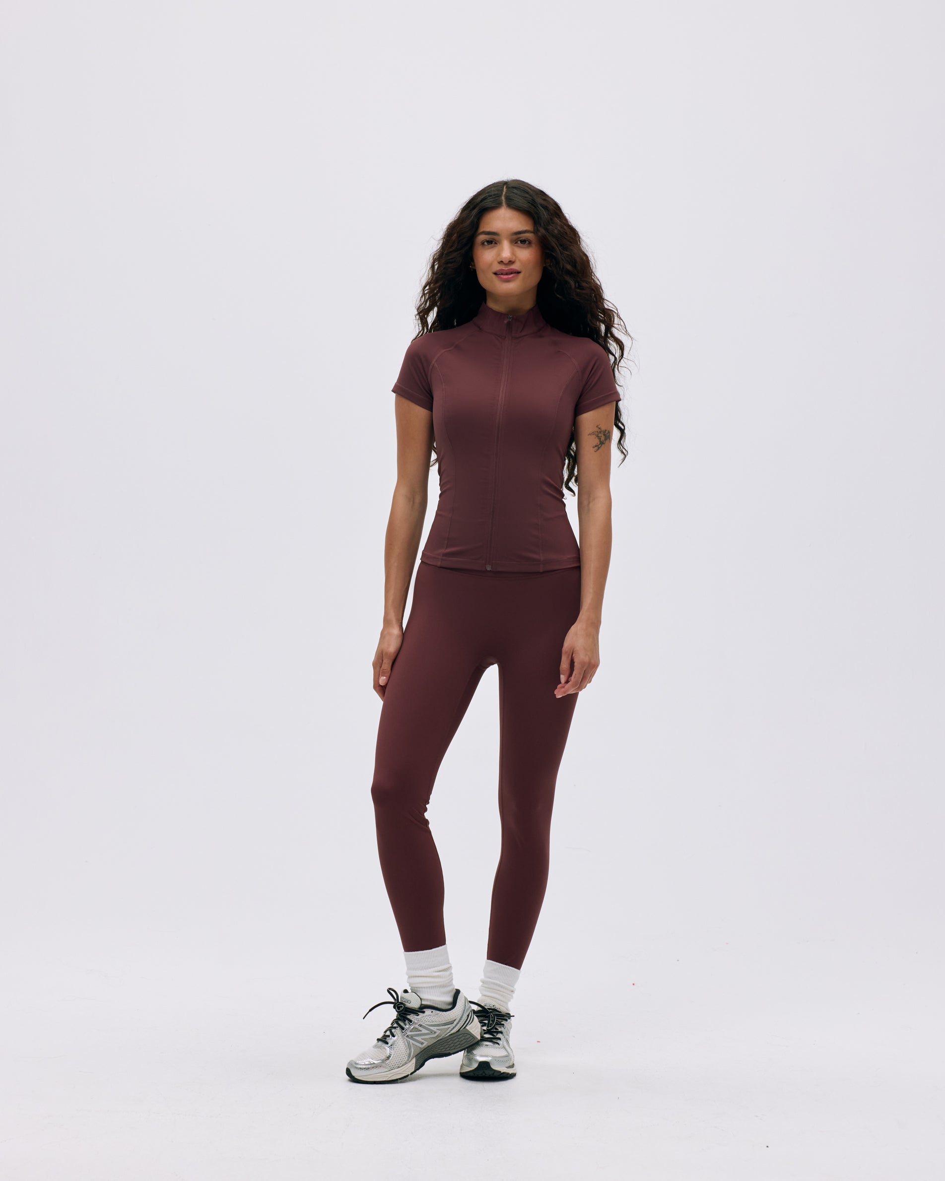 Ultimate Short Sleeve Zip Up Top for Women - Stylish Burgundy Casual Shirt | Perfect for Workouts, Running & Everyday Wear