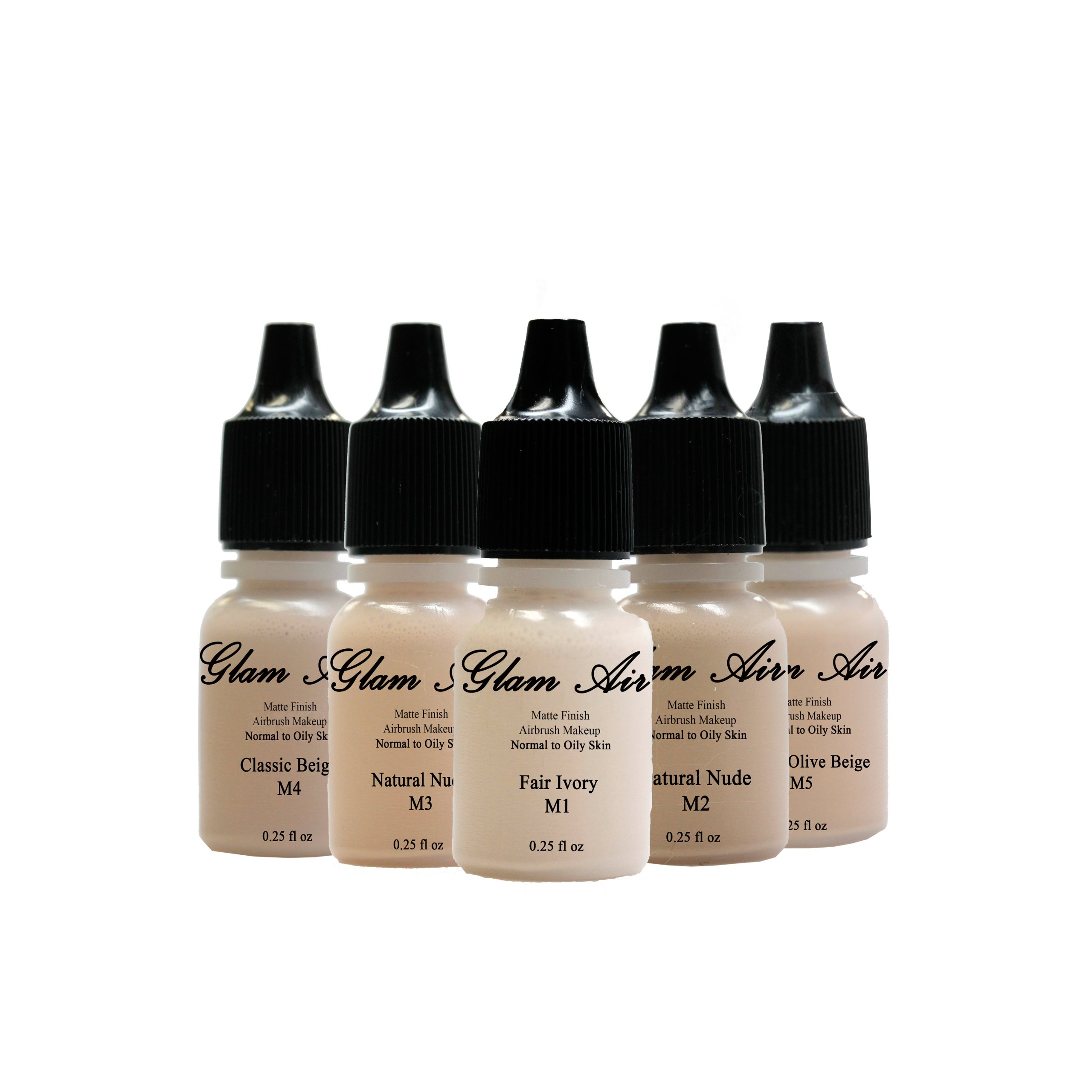 16 Shades Water-Based Airbrush Matte Makeup Foundation Set - 0.25oz Long Lasting Bottles for Normal to Oily Skin | Professional Airbrush Makeup Kit for Bridal, Photography & Special Occasion Makeup