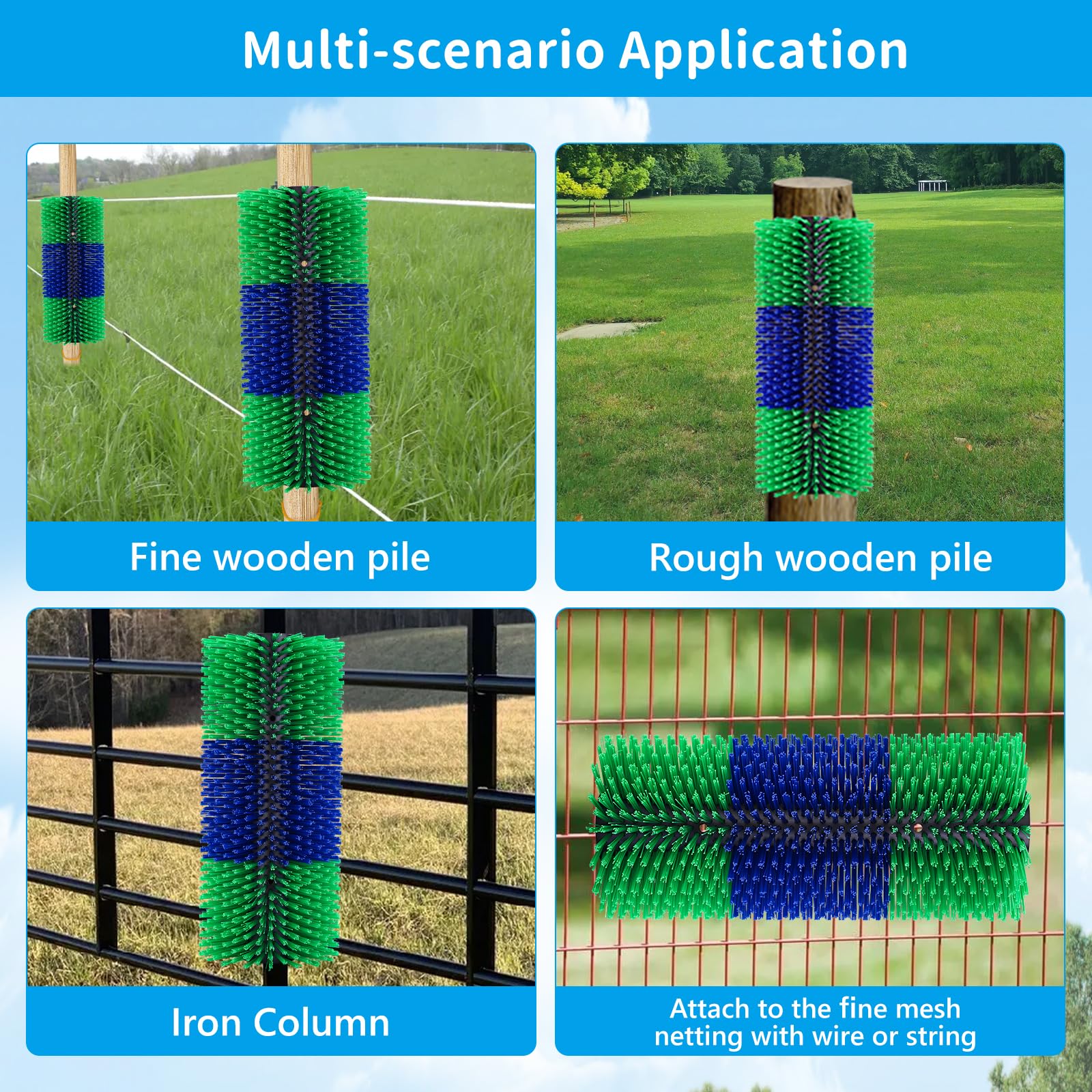**Livestock Scratch Brushes for Horses, Cows, Sheep & Pigs – Heavy Duty Massage Grooming Brush with Screws – Relieve Itching & Stress – Perfect for Barns, Farms & Stables**