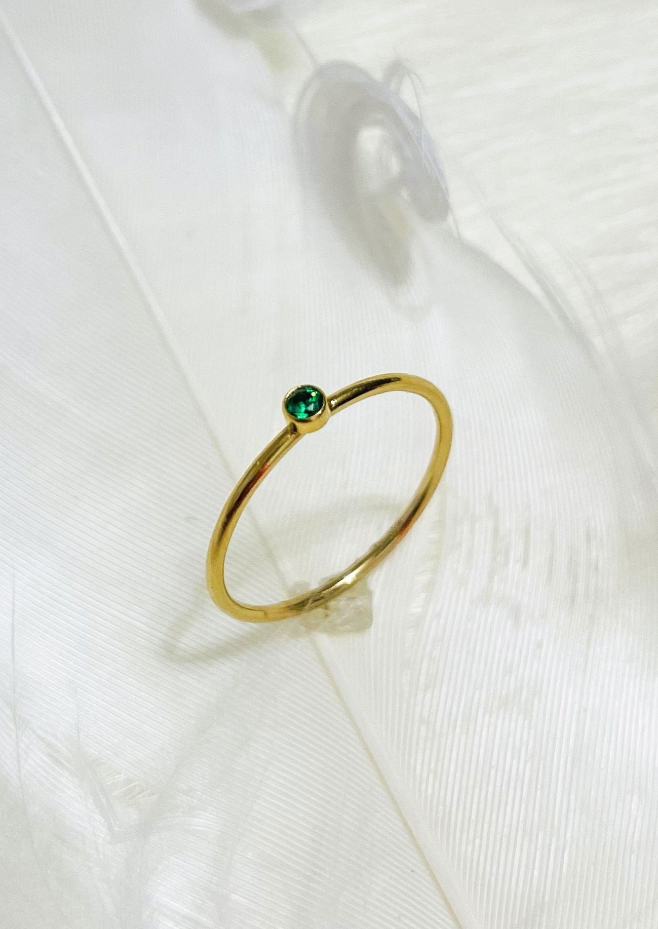Chloe Emerald Gold Ring for Women - 14K Solid Gold Green Emerald Gemstone Ring - Elegant Jewelry Gift for Her, Perfect for Weddings, Anniversaries & Special Occasions