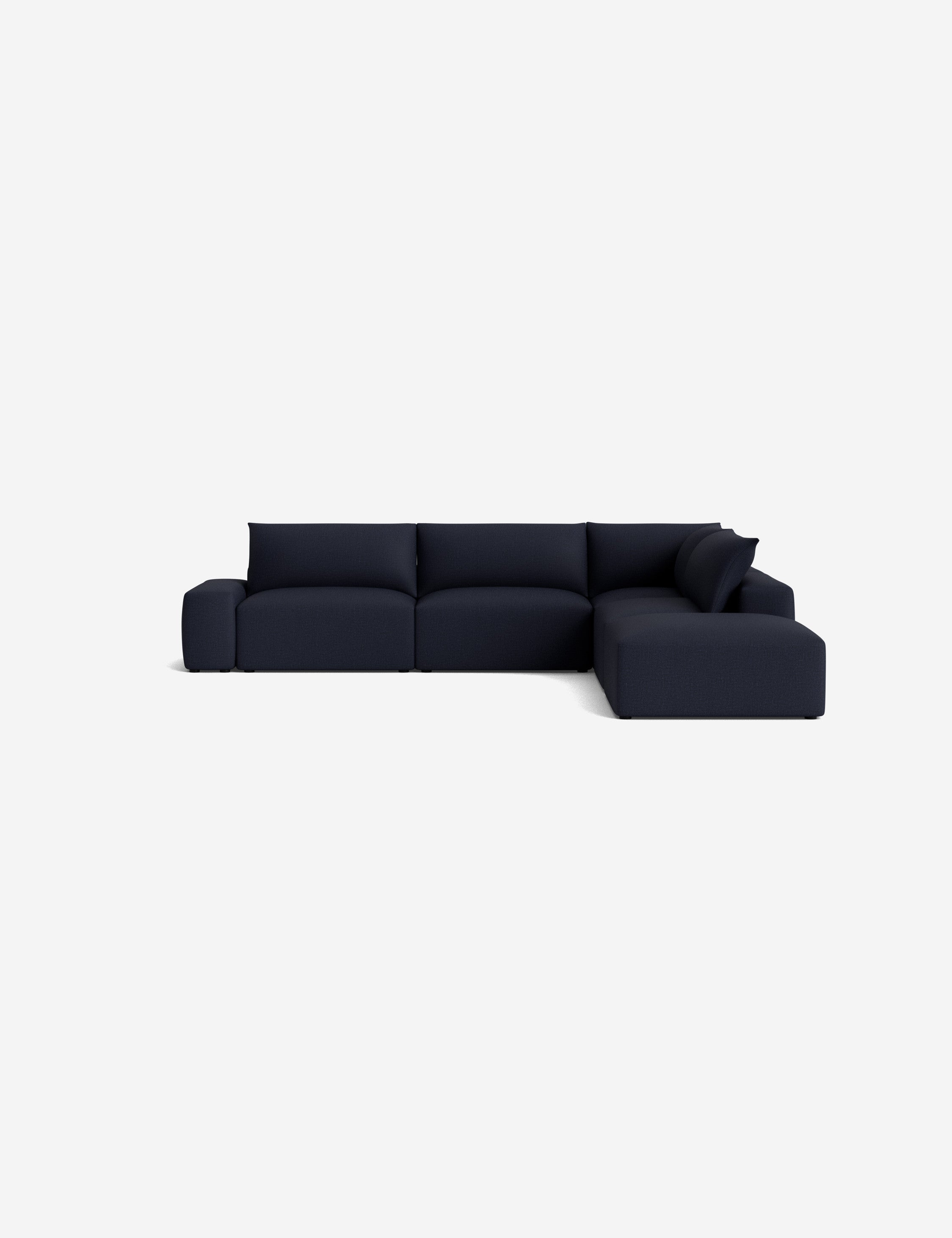 Brinley Chaise Sectional Sofa - Modern L-Shaped Couch with Chaise Lounge for Living Room, Family Room & Home Theater | Comfortable Fabric Upholstery