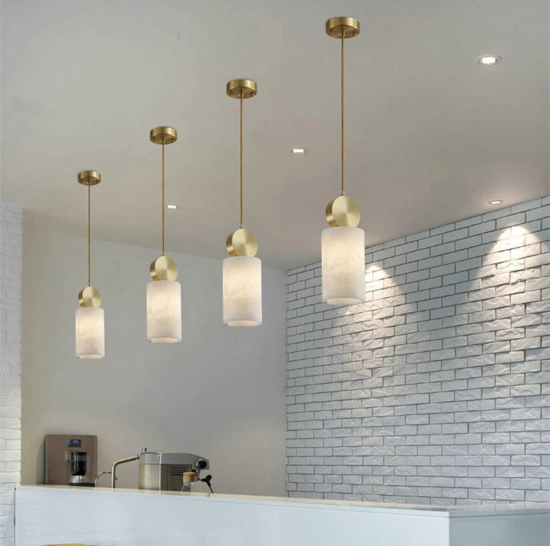 Ginevra Alabaster Pendant Light - Elegant Natural Stone Ceiling Fixture for Dining Room, Bedroom & Living Room Lighting