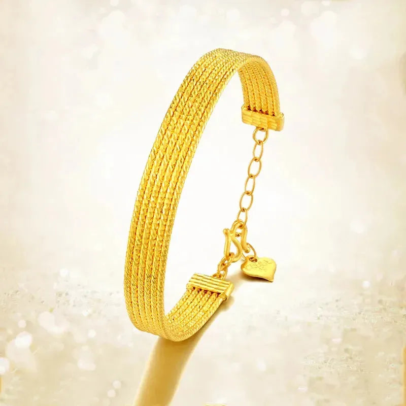 24K Pure Gold Bracelet for Women - 999 Solid Real Gold Bangle with Simple & Elegant Design, Classic Jewelry Gift for Anniversary, Birthday, Valentine's Day - Perfect for Daily Wear & Special Occasions
