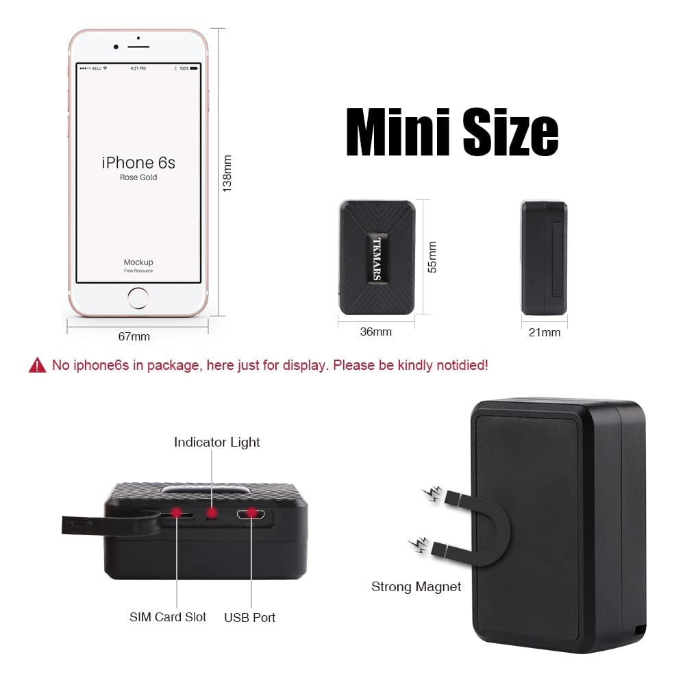 TK913 Mini GPS Tracker No Monthly Fee - Real-Time Magnetic Waterproof Tracking Device for Cars, Motorcycles, Kids & Luggage with Free Mobile App | Perfect for Vehicle Security, Child Safety & Travel Protection