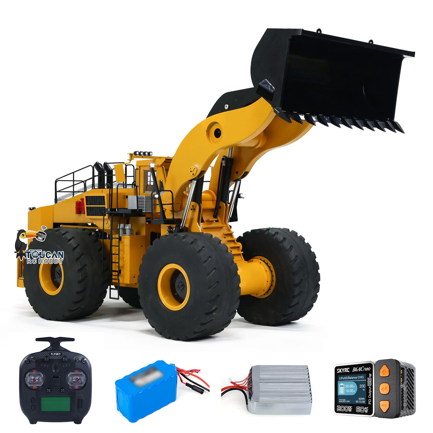 1/14 Scale TOUCAN L2350 RC Hydraulic Loader - Heavy Duty RTR Radio Control Construction Vehicle with ESC, Servo Motor & Smoking Unit - Perfect for Construction Site Play, RC Hobbyists & Collectors