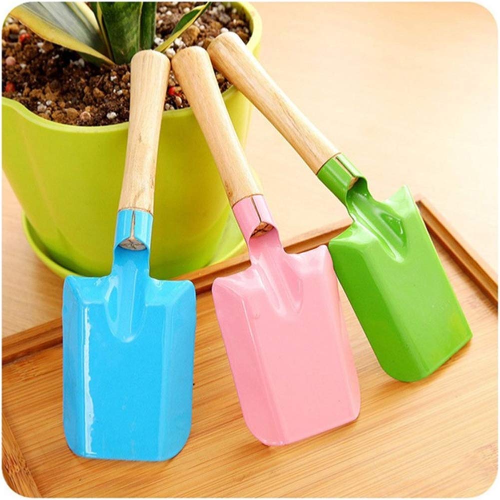 YXZQ Mini Garden Shovel - Wood Handle Gardening Tool for Planting, Potting & Transplanting Flowers, Plants & Herbs | Durable Multi-Purpose Spade Shovel (1 Pack) | Perfect for Indoor Potted Plants, Outdoor Gardens & Landscaping