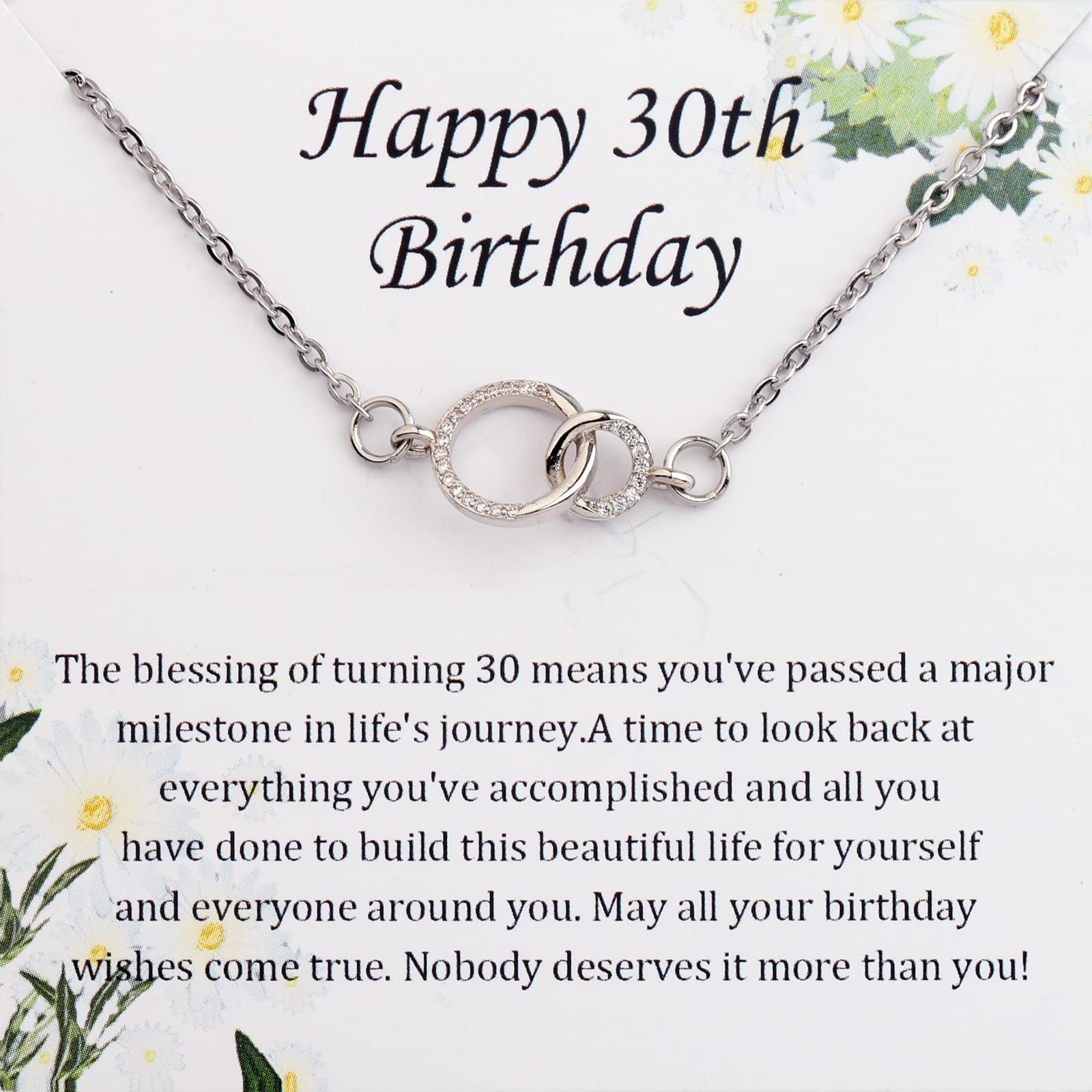 30th Birthday Necklace for Women - Elegant Birthday Gift Jewelry for Sister, Friend & Family - Perfect for Birthday Parties & Special Celebrations