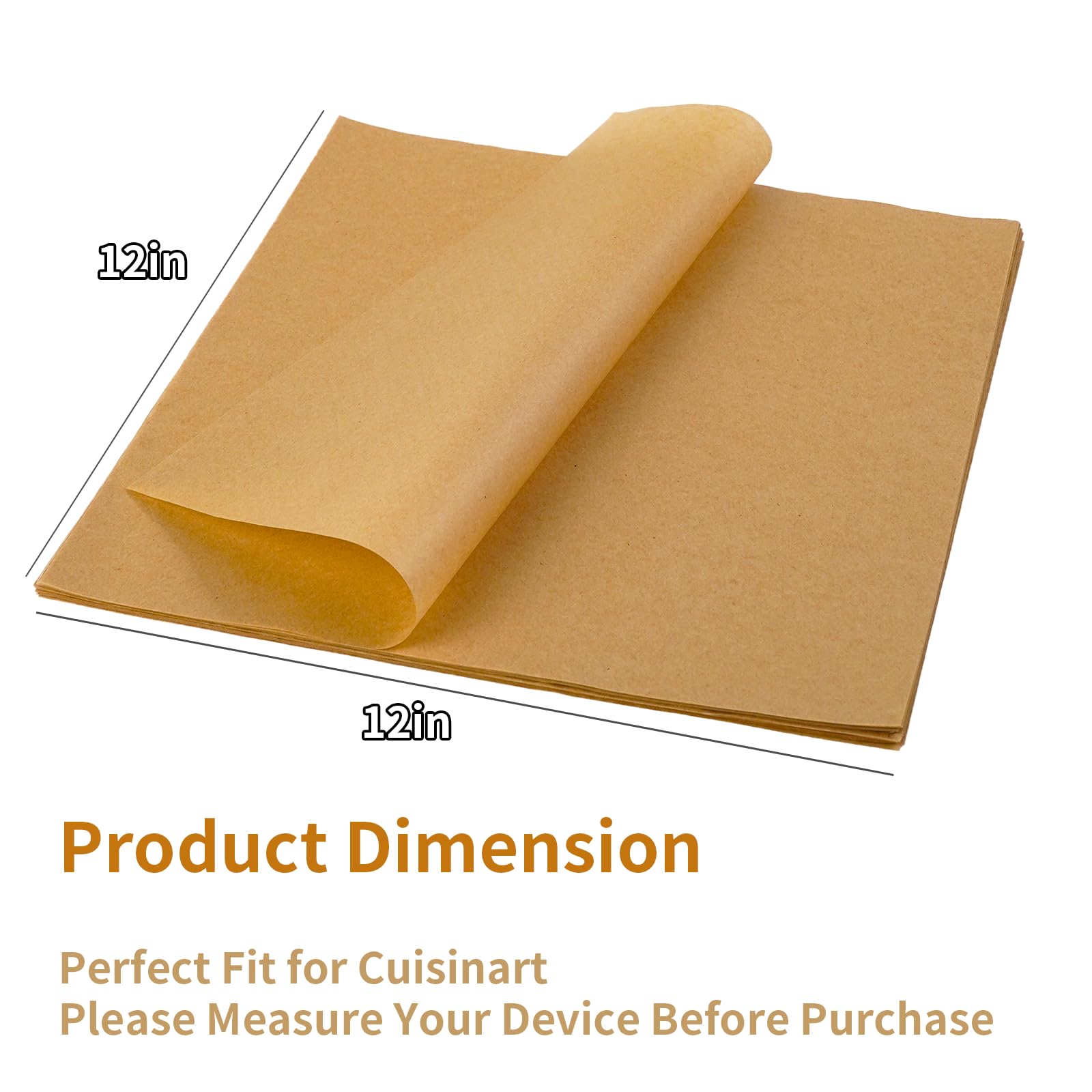 100Pcs Unbleached Air Fryer Liners for Cuisinart - Pre-Cut Parchment Paper Sheets, Disposable Non-Stick Accessories for Air Fryer & Toaster Oven | Perfect for Healthy Cooking, Baking, and Easy Cleanup