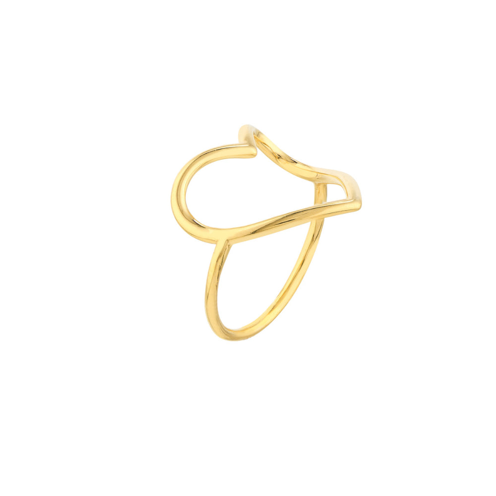 14K Gold Open Heart Ring for Women - Dainty Minimalist Stackable Band - Perfect for Valentine's Day, Anniversary & Everyday Wear